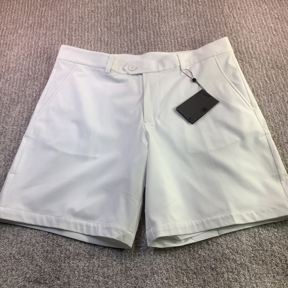 G/FORE Mens Snow Maverick Golf Shorts Size 36 White Flat Front‎ Lightweight NWT